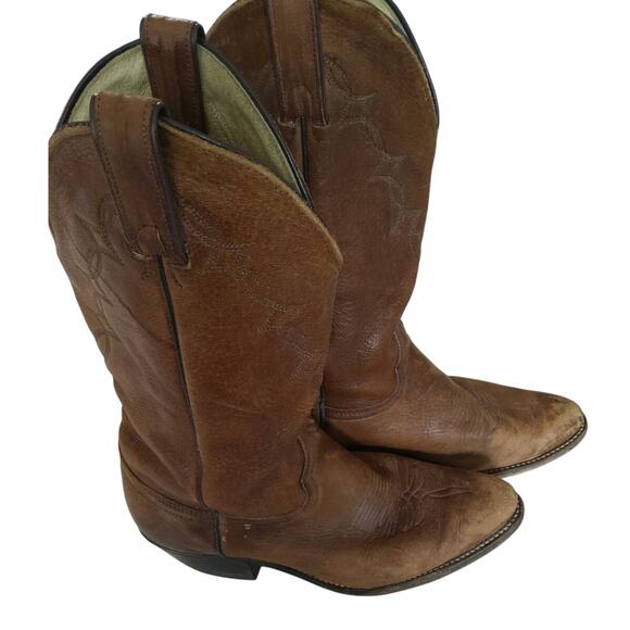 Abilene Vintage leather riding biker work boots Brown Men's 8 - Picture 1 of 8